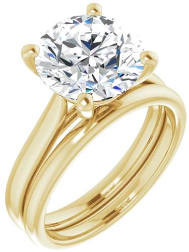 14K Yellow 10 mm Round Engagement Ring Mounting (6)