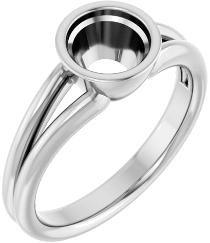 14K White 6.5 mm Round Engagement Ring Mounting (1)
