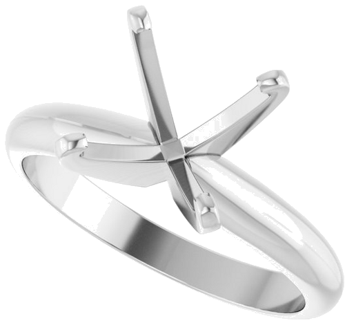 14K White 7x7 mm Square 4-Prong Light Solitaire Engagement Ring Mounting (5)