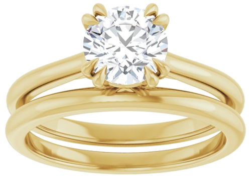 14K Yellow 6.5 mm Round Solitaire Engagement Ring Mounting (8)