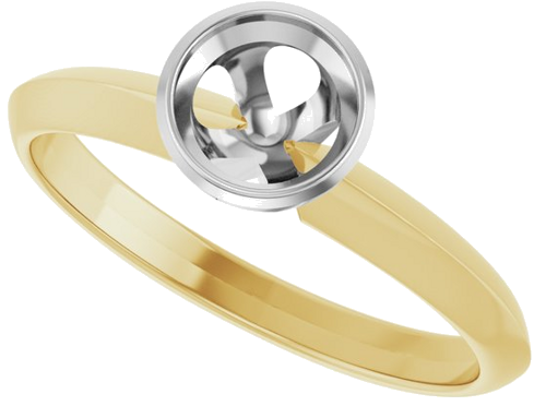 Sužadėtuvių Žiedas „Bezel-Set Solitaire“ 14k yellow/white gold Round 5.2mm (5)