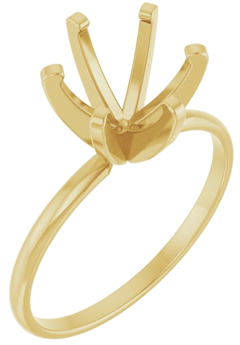 14K Yellow 8.2 mm Round Solitaire Engagement Ring Mounting (1)