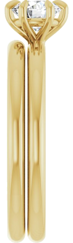 Sužadėtuvių Žiedas „Solitaire“ 585 Geltonojo Aukso Round 5.2mm (9)