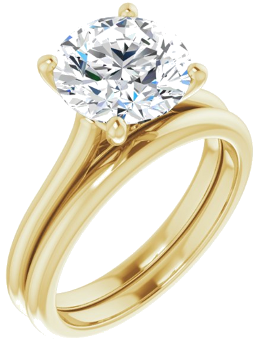 14K Yellow 9 mm Round Solitaire Engagement Ring Mounting (6)