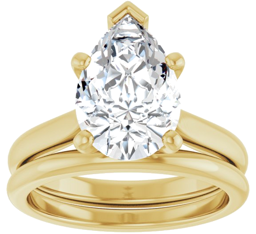 Sužadėtuvių Žiedas 14k yellow gold Pear 12mm x 8mm (8)