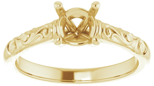 Sužadėtuvių Žiedas „Solitaire“ 14k yellow gold Round 6mm (3)
