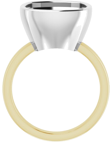 14K Yellow White 12 mm Cushion Solitaire Engagement Ring Mounting (2)