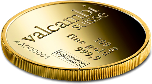 100 г Инвестиционный золотой слиток Valcambi Round Bar (3)