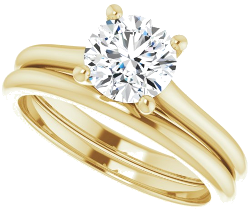 14K Yellow 6.5 mm Round Solitaire Engagement Ring Mounting (10)