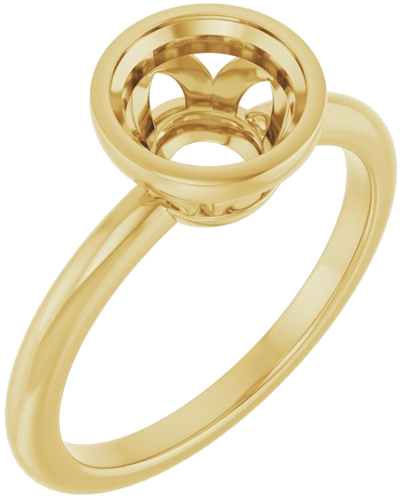 Sužadėtuvių Žiedas „Bezel-Set“ 14k yellow gold Round 7.4mm (1)