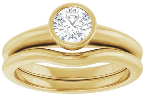 Sužadėtuvių Žiedas „Bezel-Set Solitaire“ 14k yellow gold Round 5.2mm (8)