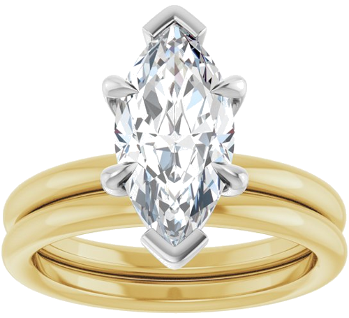 Sužadėtuvių Žiedas „Claw-Prong Solitaire“ 14k yellow/white gold Marquise 13mm x 6.5mm (8)