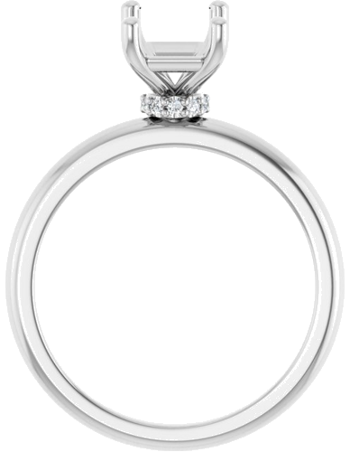 Sužadėtuvių Žiedas „Accented“ 14k white gold Emerald 8mm x 6mm (2)