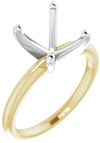 Sužadėtuvių Žiedas 14k yellow gold & platinum Oval 11mm x 9mm (1)