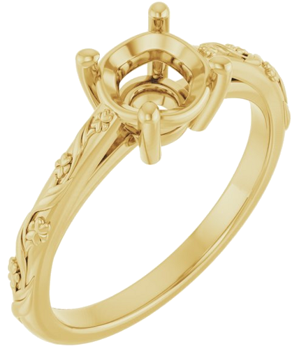Sužadėtuvių Žiedas „Solitaire“ 14k yellow gold Round 6.5mm (1)