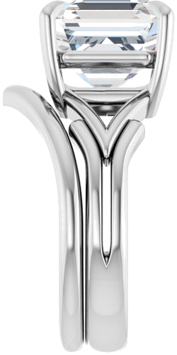 Sužadėtuvių Žiedas „Solitaire“ 585 Baltojo Aukso Asscher 10mm (9)