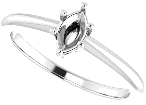 Sužadėtuvių Žiedas „Solitaire“ 14k white gold Marquise 6mm x 3.5mm (5)