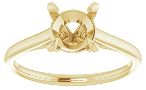 Sužadėtuvių Žiedas „Solitaire“ 585 Geltonojo Aukso Round 7mm (3)