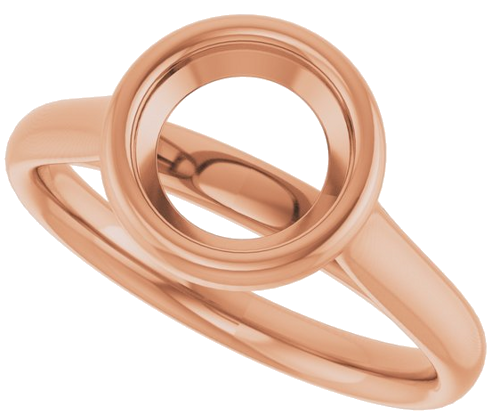 Sužadėtuvių Žiedas „Bezel-Set Solitaire“ 585 Rožinis Aukso Round 7.4mm (5)