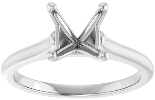 14K X1 White 8 mm Round Solitaire Engagement Ring Mounting (3)