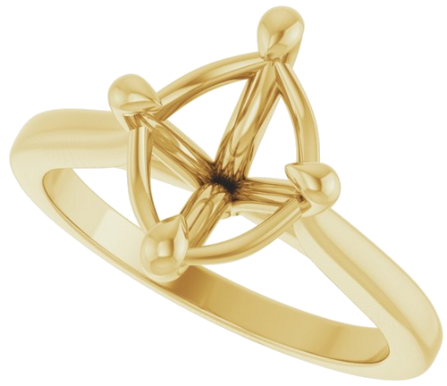 Sužadėtuvių Žiedas „Solitaire“ 14k yellow gold Elongated Cushion 10mm x 8mm (5)