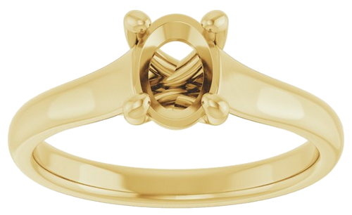 14K Yellow 7x5 mm Oval Solitaire Engagement Ring Mounting (3)