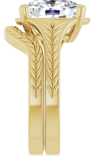 Sužadėtuvių Žiedas „Solitaire“ 14k yellow gold Elongated Cushion 11mm x 9mm (9)