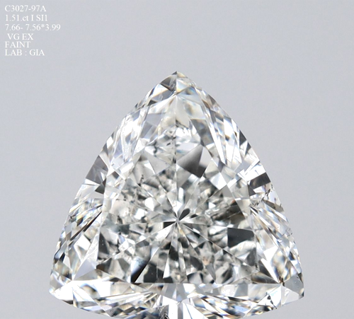 1.51 carat I-SI1 Natūralus Triangular Deimantas (1)