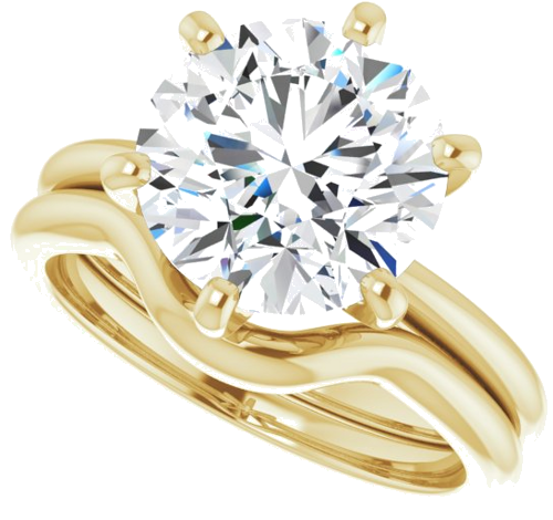 14K Yellow  10 mm Round Solitaire Engagement Ring Mounting (10)