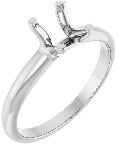 Sužadėtuvių Žiedas „Solitaire“ 14k white gold Oval 8mm x 6mm (1)