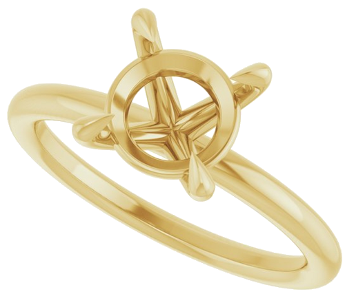 Sužadėtuvių Žiedas „Claw-Prong Solitaire“ 14k yellow gold Round 8.2mm (5)