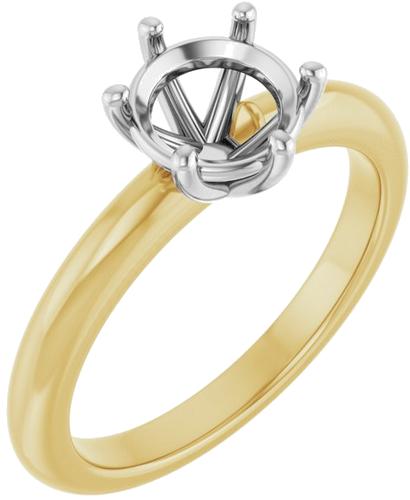 Sužadėtuvių Žiedas 14k yellow/white gold Round 7mm (1)
