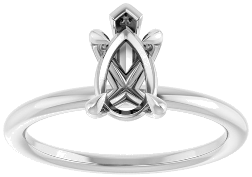 Sužadėtuvių Žiedas „Claw-Prong Solitaire“ 14k white gold Pear 8.5mm x 5.5mm (3)