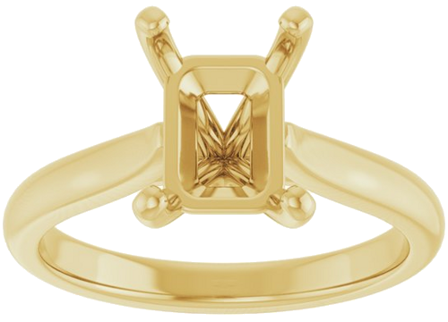 Sužadėtuvių Žiedas 14k yellow gold Emerald 8.5mm x 6.5mm (3)