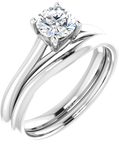 14K White 5.5 mm Round Solitaire Engagement Ring Mounting (6)