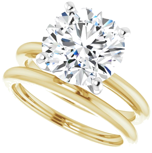 14K Yellow   White  10 mm Round Solitaire Engagement Ring Mounting (10)