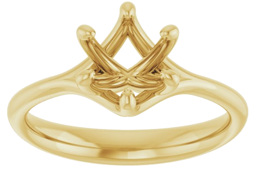 18K Yellow 7 mm Round Engagement Ring Mounting (3)