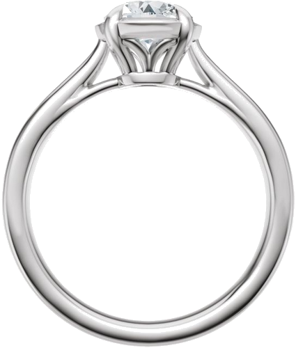 Sužadėtuvių Žiedas „Claw-Prong Solitaire Bezel-Style“ 14k white gold Round 8mm (2)