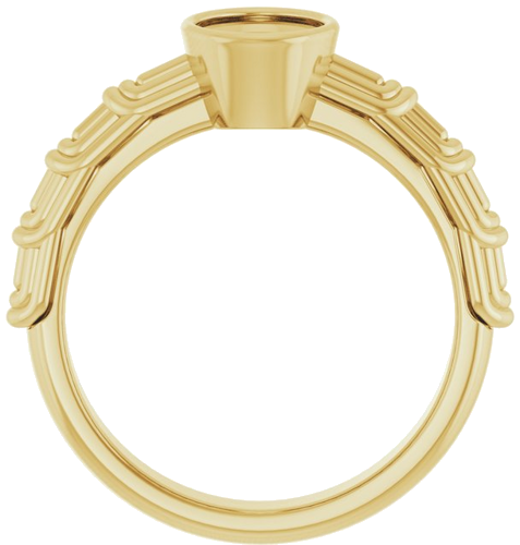 Sužadėtuvių Žiedas „Solitaire“ 585 Geltonojo Aukso Oval 8mm x 6mm (2)