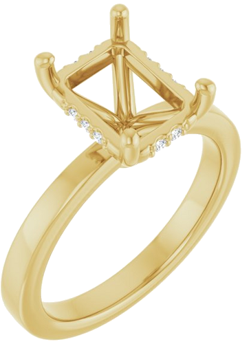 Sužadėtuvių Žiedas „Hidden Halo-Style“ 14k yellow gold Emerald 9mm x 7mm (1)