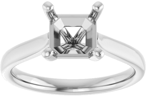 Sužadėtuvių Žiedas 14k white gold Asscher 7mm (3)