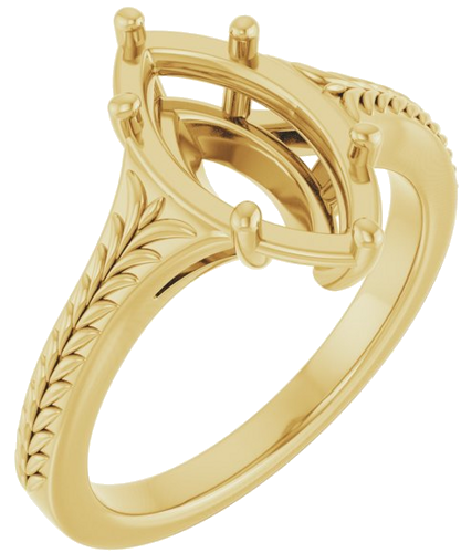 Sužadėtuvių Žiedas „Solitaire“ 14k yellow gold Marquise 12mm x 6mm (1)