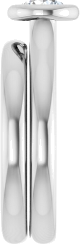 Sužadėtuvių Žiedas „Bezel-Set Solitaire“ 585 Baltojo Aukso Round 5.2mm (9)