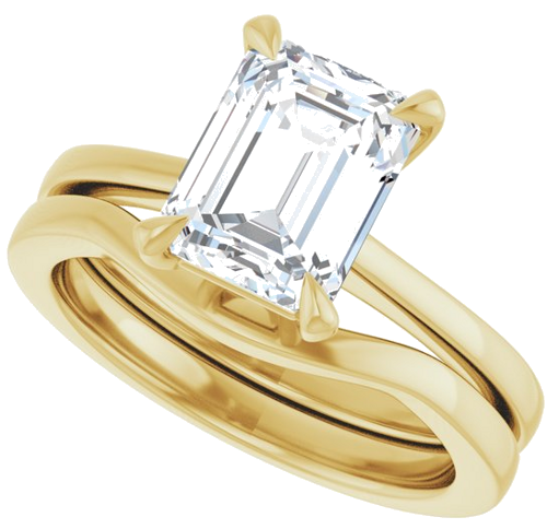 Sužadėtuvių Žiedas „Claw-Prong“ 14k yellow gold Emerald 8.5mm x 6.5mm (10)