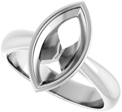 Sužadėtuvių Žiedas „Bezel-Set Solitaire“ 10k white gold Marquise 13mm x 6.5mm (5)