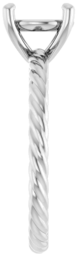 Sužadėtuvių Žiedas „Solitaire Rope“ 14k white gold Round 8mm (4)