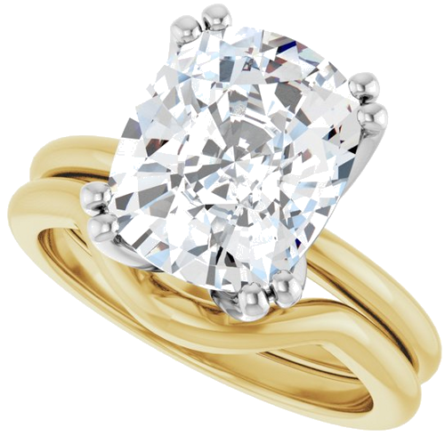 Sužadėtuvių Žiedas „Twin-Prong Octet® Solitaire“ 14k yellow/white gold Elongated Cushion 11mm x 9mm (10)