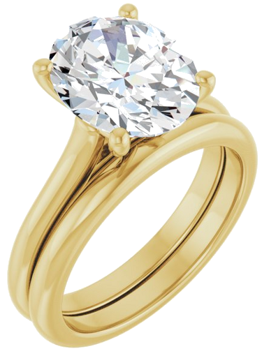 Sužadėtuvių Žiedas „Accented“ 10k yellow gold Oval 11mm x 9mm (6)
