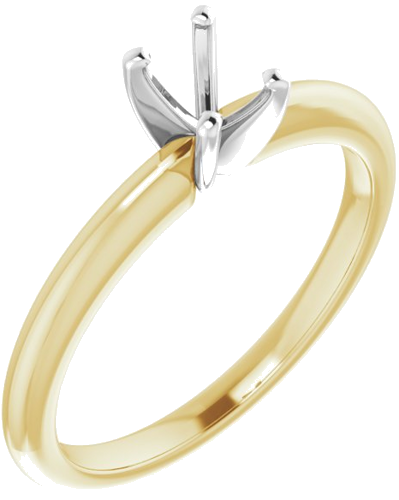 Sužadėtuvių Žiedas „Solitaire“ 585 Baltojo Ir Geltonojo Aukso Oval 6mm x 4mm (1)