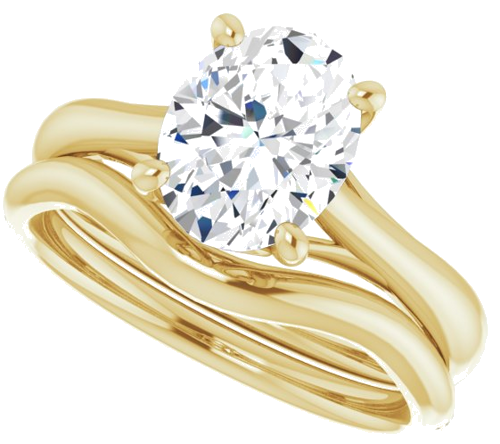 Sužadėtuvių Žiedas „Solitaire“ 585 Geltonojo Aukso Oval 9mm x 7mm (10)